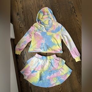Tie-Dye sweatshirt skirt set
